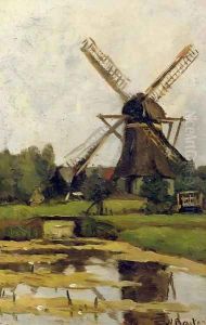 The windmill 'De Wachter', Tienhoven by Nicolaas Bastert
