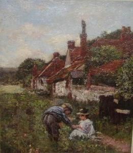 Children In A Cottage Garden