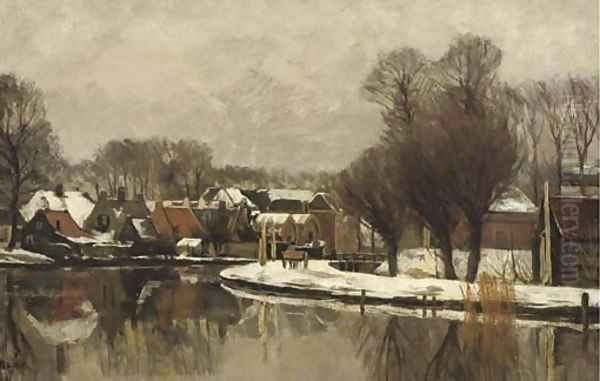 Winter the river Vecht between Breukelen and Maarssen - view 1