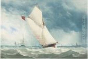 A Big Class Cutter Racing Down The Channel by Taylor Charles