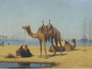 Camels By The Nile by Charles Theodore Frere