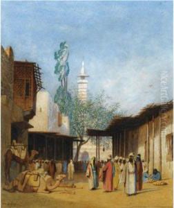 Scene De Rue En Afrique Du Nord by Charles Theodore Frere