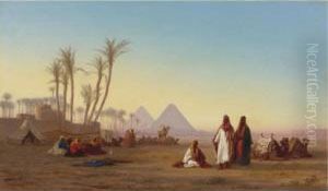 The Pyramids Of Giza, Egypt by Charles Theodore Frere