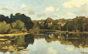 A view on the river Vecht by Nicolaas Bastert