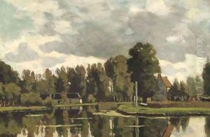 Bij Hinderdam the river Vecht between Weesp and Nederhorst den Berg in summer by Nicolaas Bastert