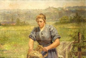 Femme A La Cruche De Lait by Emile Charlet