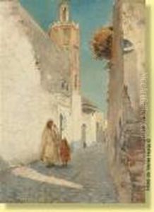 Promeneurs Dans Une Ruelle Ombragee