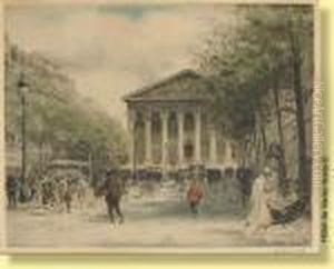 Voitures Devant La Madeleine by Frantz Charlet