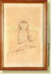 Zelandaise Et Son Bebe by Frantz Charlet