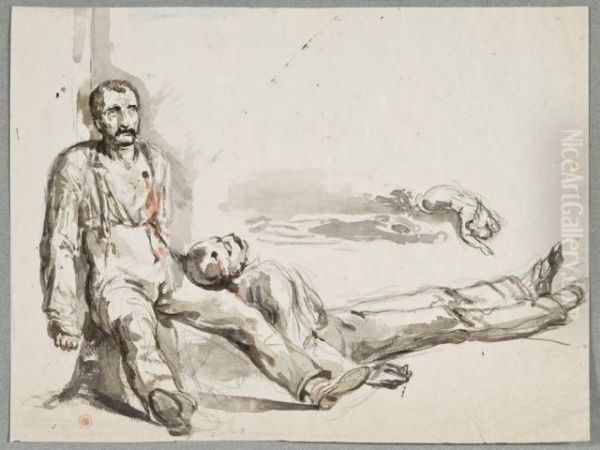 Deux Hommes Blesses - view 1