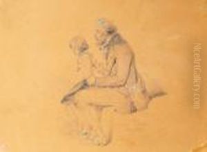 Grand-pere Et Petit-fils by Nicolas Toussaint Charlet