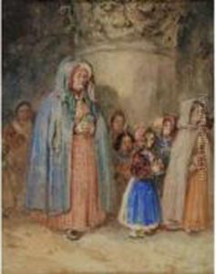 Petites Filles A L'eglise by Nicolas Toussaint Charlet