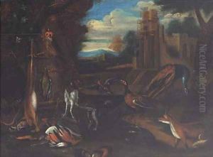 A landscape with dead game by Adriaen Cornelisz. Beeldemaker