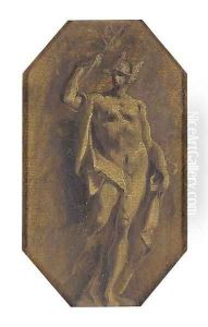 Mercury a feigned statue by Giuseppe Bazzani