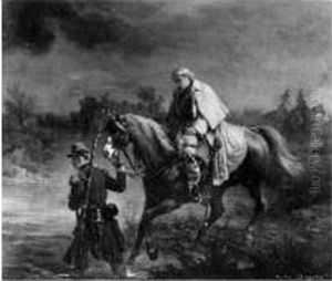 Officier Blesse Et Son Ordonnance by Eugene Charpentier