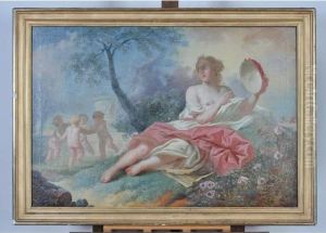 Jeune Femme Au Tambourin by Jean Baptiste (or Joseph) Charpentier
