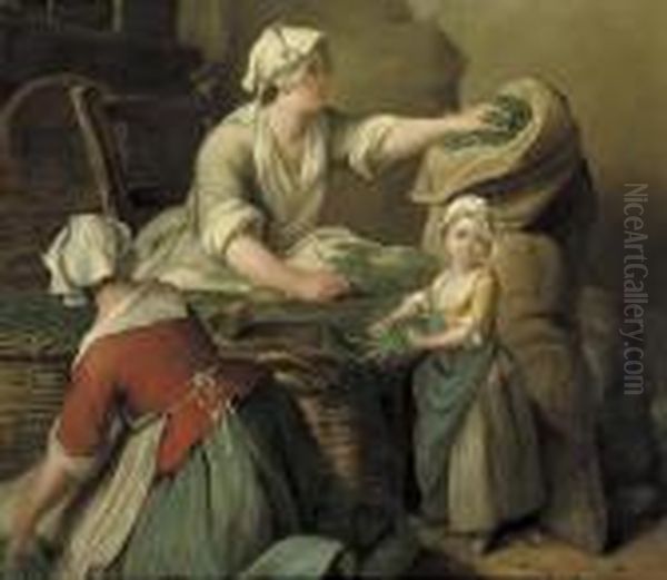 Kitchen Maids Selling Vegetables In An Interior - view 1