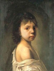 Portrait of a boy in a white shirt by Jan De Bray