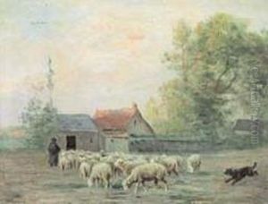 Troupeau De Moutons Devant La Ferme A Cayeux Troupeau De Moutons Devant La Ferme A Cayeux