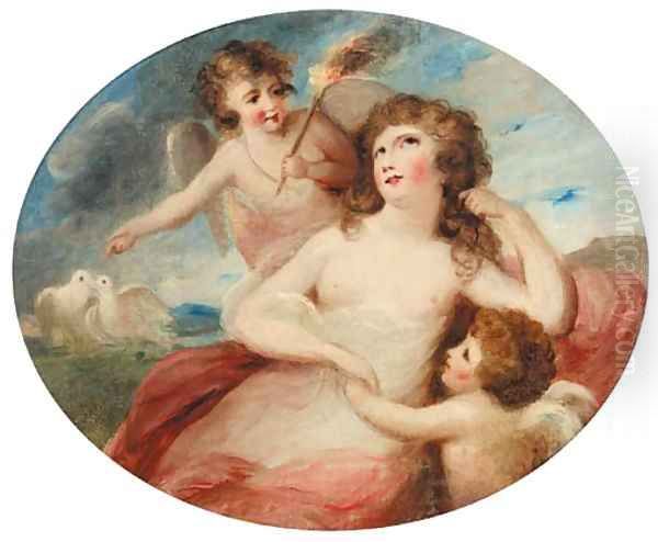 Portrait of a lady with angels - view 1