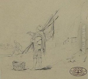 Het Vissersleven Op Het Strand.