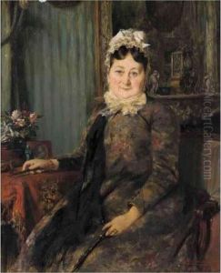 Portrait Of A Lady And Her Pet Dog