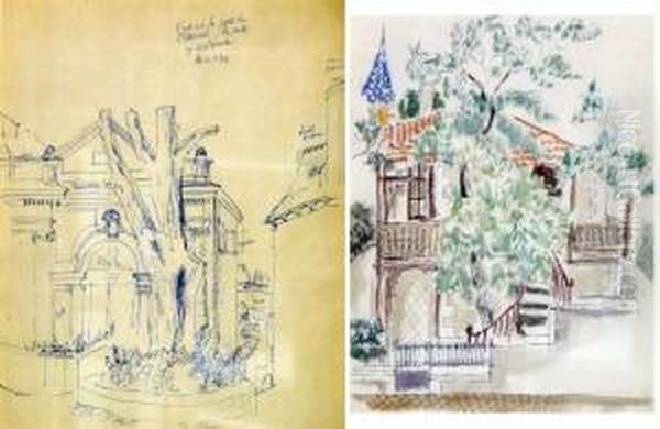 Cinq Etudes De Maisons Et De Leurs Jardin (dont Escout) - view 1