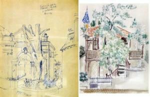 Cinq Etudes De Maisons Et De Leurs Jardin (dont Escout)