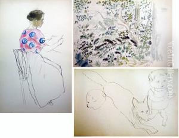 Lot De 18 Etudes De Personnages Hommes, Femmes Enfants Dont 6 Feuilles Doubles Faces - view 1