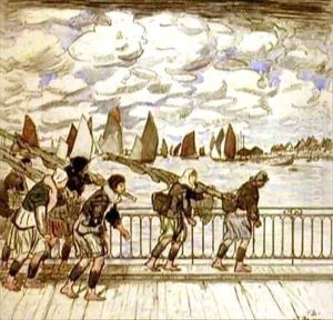 Shrimpers Returning, Etaples by Thomas Austen Brown