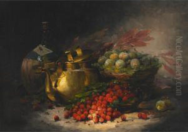 Still Life With Fruit, Brass Kettle And Carafe - view 1