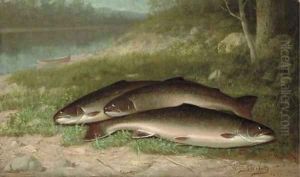 Trout on a River Bank by Walter M. Brackett