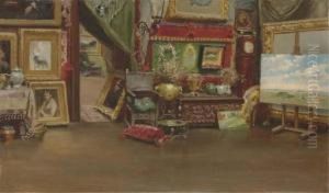 The East End Of William Merritt Chase's 10th Street Studio by William Merritt Chase