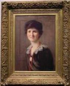 Portrait Of A Lady With Red Bead Necklace