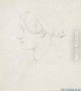Portrait De Femme De Profil by Theodore Chasseriau