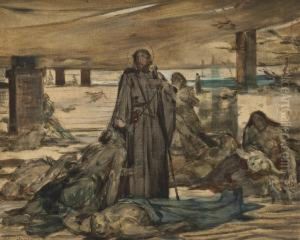 Saine Pierre Parcourant Un Cirque Antique Apres Un Massacre Dechretiens (esquisse)