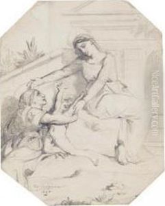 The Virgin And Child With Saint Anne by Theodore Chasseriau