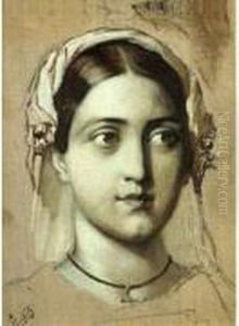 Etude De Tete De Femme by Theodore Chasseriau