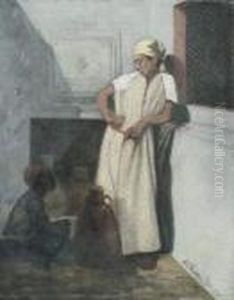 Jeune Femme A La Cruche by Marc Alfred Chataud