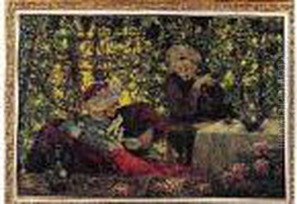 Huile Sur Panneau Signe En Bas A Droite. - view 1