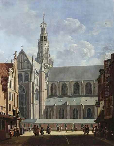 A view of the north transept of the St. Bavo Church from the Smedestraat in Haarlem - view 1