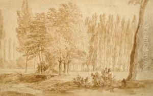 A Stream Running Through A Meadow by Claude Louis Chatelet