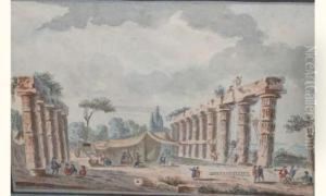 Campement Dans Des Ruines by Claude Louis Chatelet