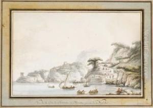 Vue De La Cote De Sorrente A Massa Pres De Naples