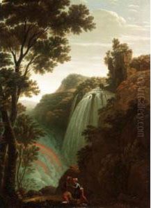 Landscape With Bandits Dividing Their Spoils Before A Waterfall
