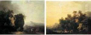 Paysages Rocheux Animes De Pecheurs by Claude Louis Chatelet