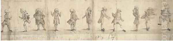 A Long Minuet as Danced at Bath (part) by Henry William Bunbury