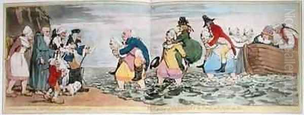 Le Debarquement du Chevalier John Bull et de sa famille a Boulogne sur Mer, or The Landing of Sir John Bull and his Family at Bologne sur M - view 1