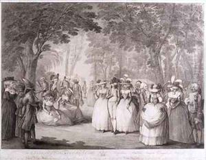 The Gardens of Carlton House with Neapolitan Ballad Singers by Henry William Bunbury