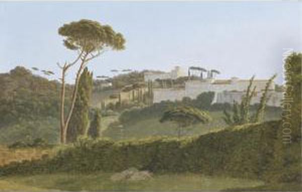 A View Of The Pines Of The Villa Borghese From The Back Of The Villa Medicis - view 1
